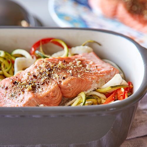 Steamed Salmon in Vegetables