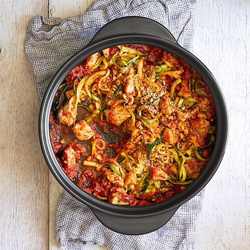 One-Pot Chicken Parmesan & Zucchini Noodles