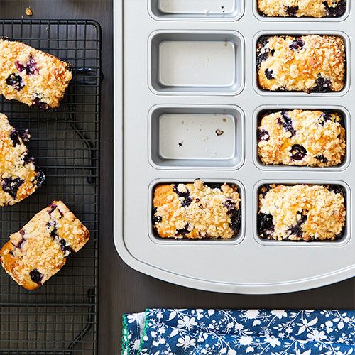 Mini Blueberry Streusel Loaves