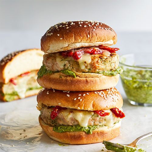 Kale Pesto Turkey Burgers