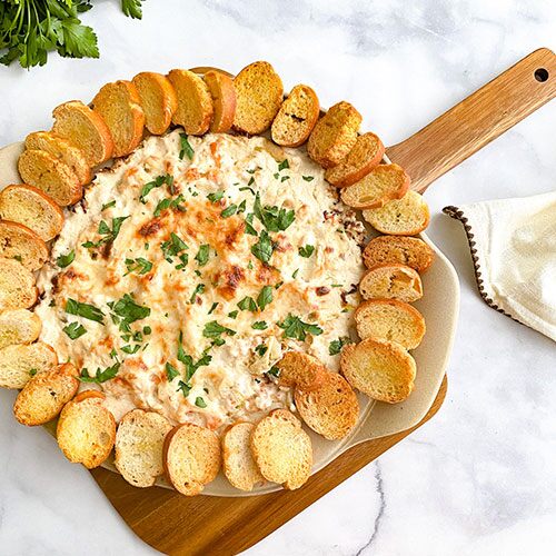 The Best Bubbly Cheesy Shrimp Dip