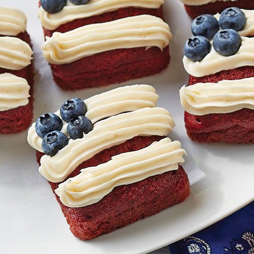 Red Velvet Flag Cakes