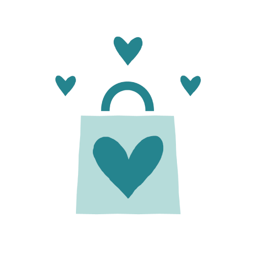 shop bag icon with heart